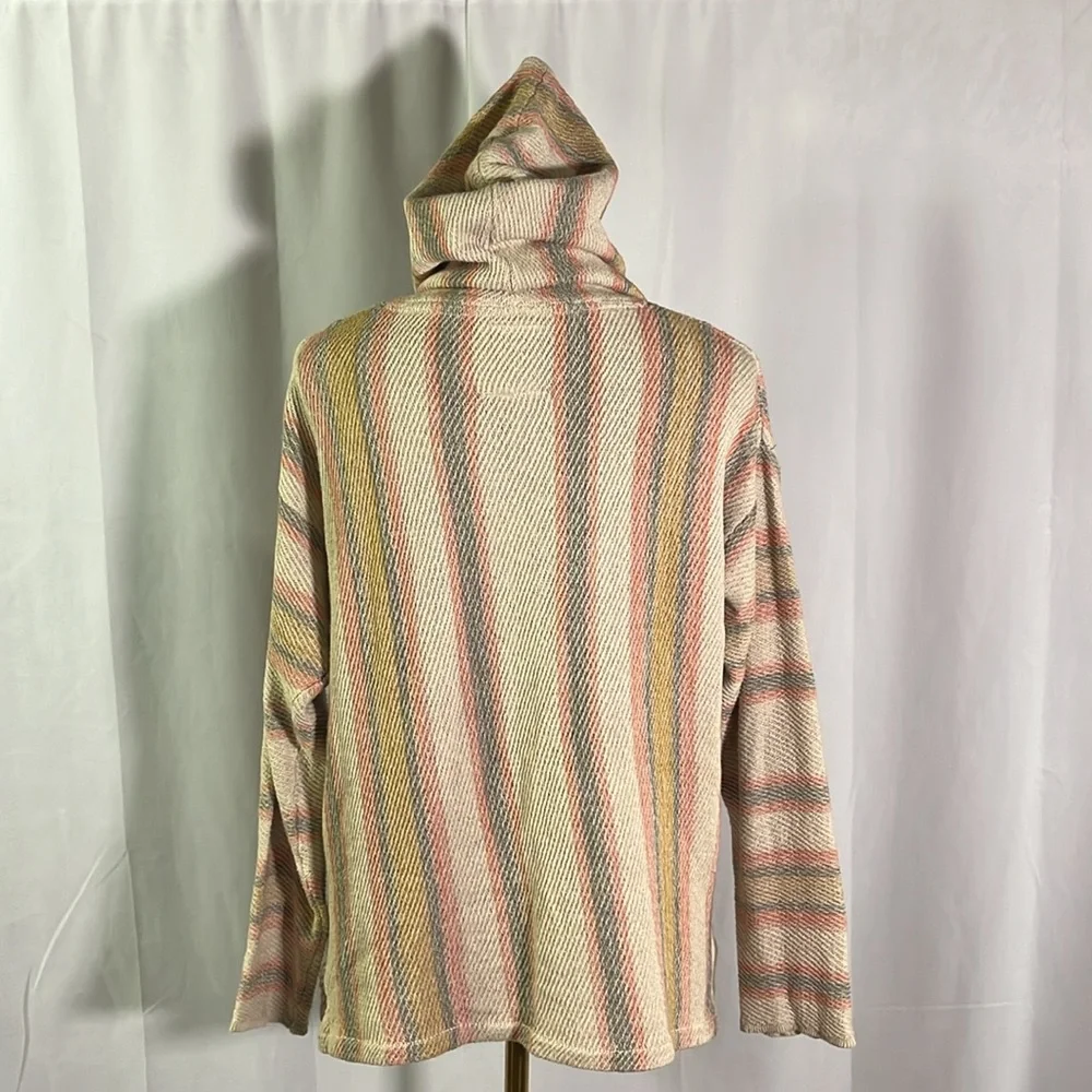 Rip Curl Sand Multicolor Striped My Tide Lace Up Poncho Hoodie - Picture 4 of 16